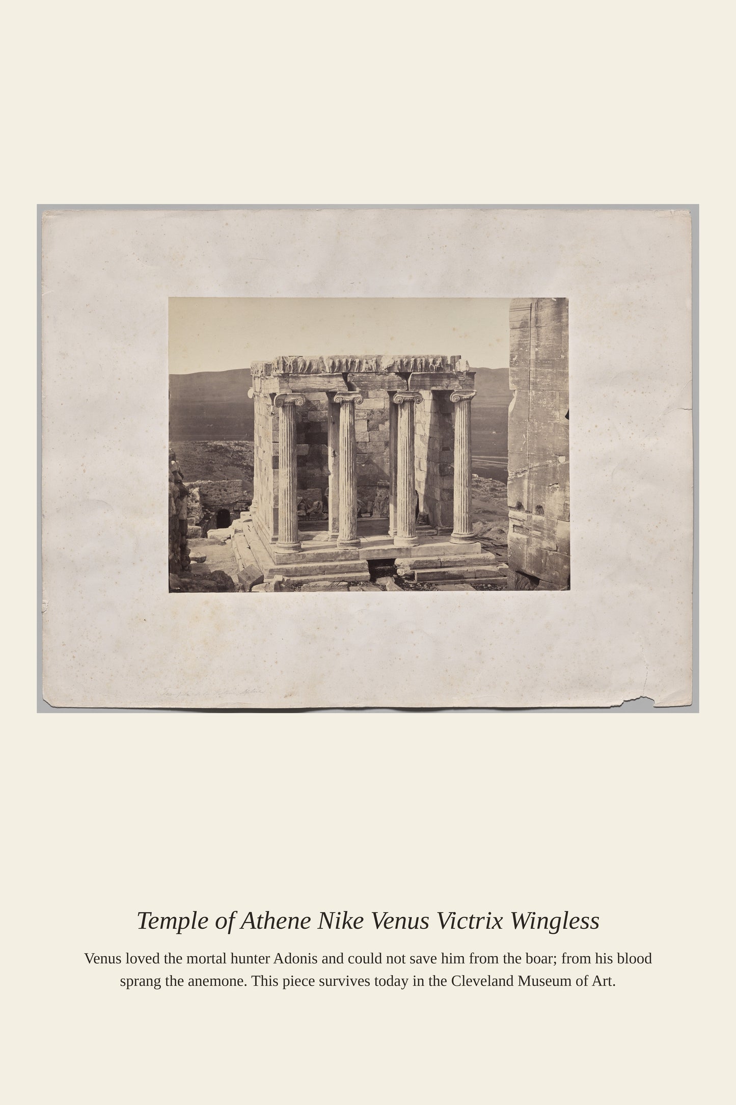 Temple of Athene Nike Venus Victrix - Antique Mythological Print