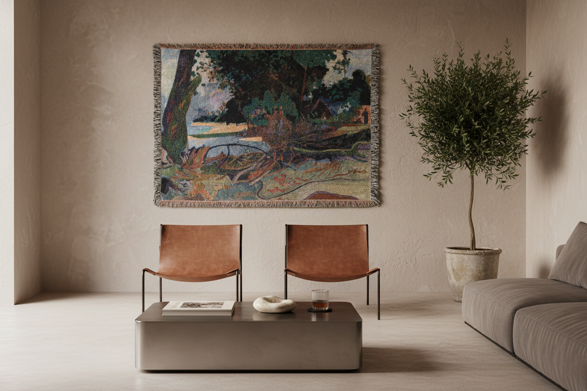 The Hibiscus Tree — Gauguin Tapestry Blanket