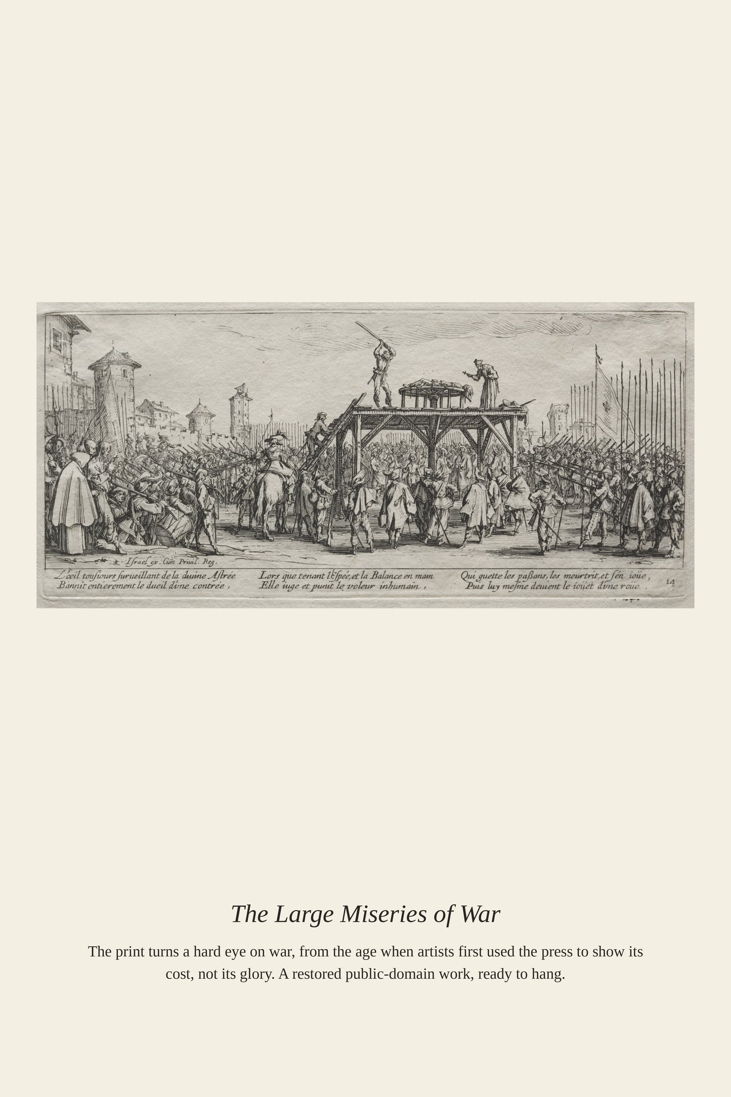 The Large Miseries of War (10) - Antique Historical Print