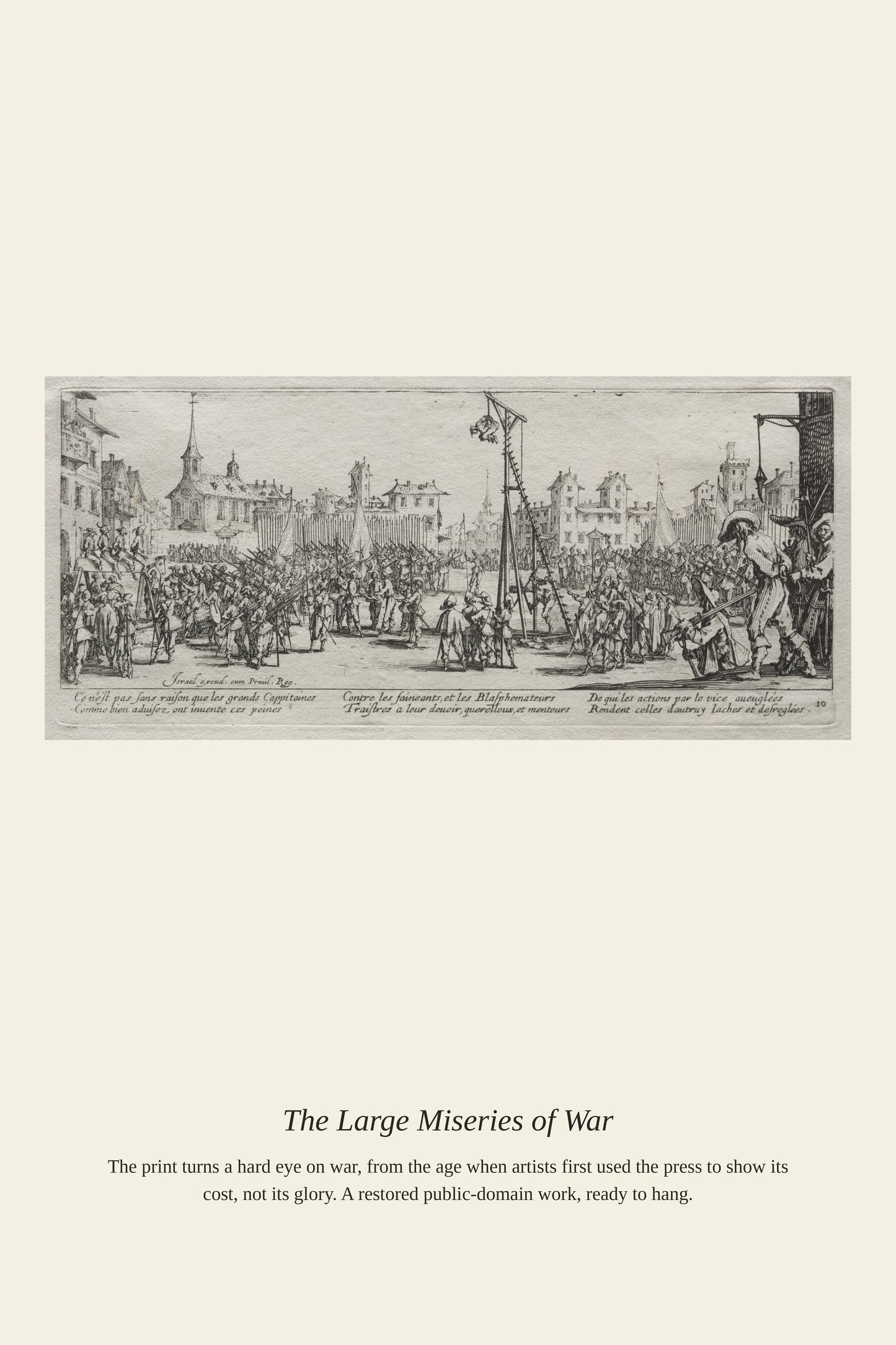The Large Miseries of War (11) - Antique Historical Print