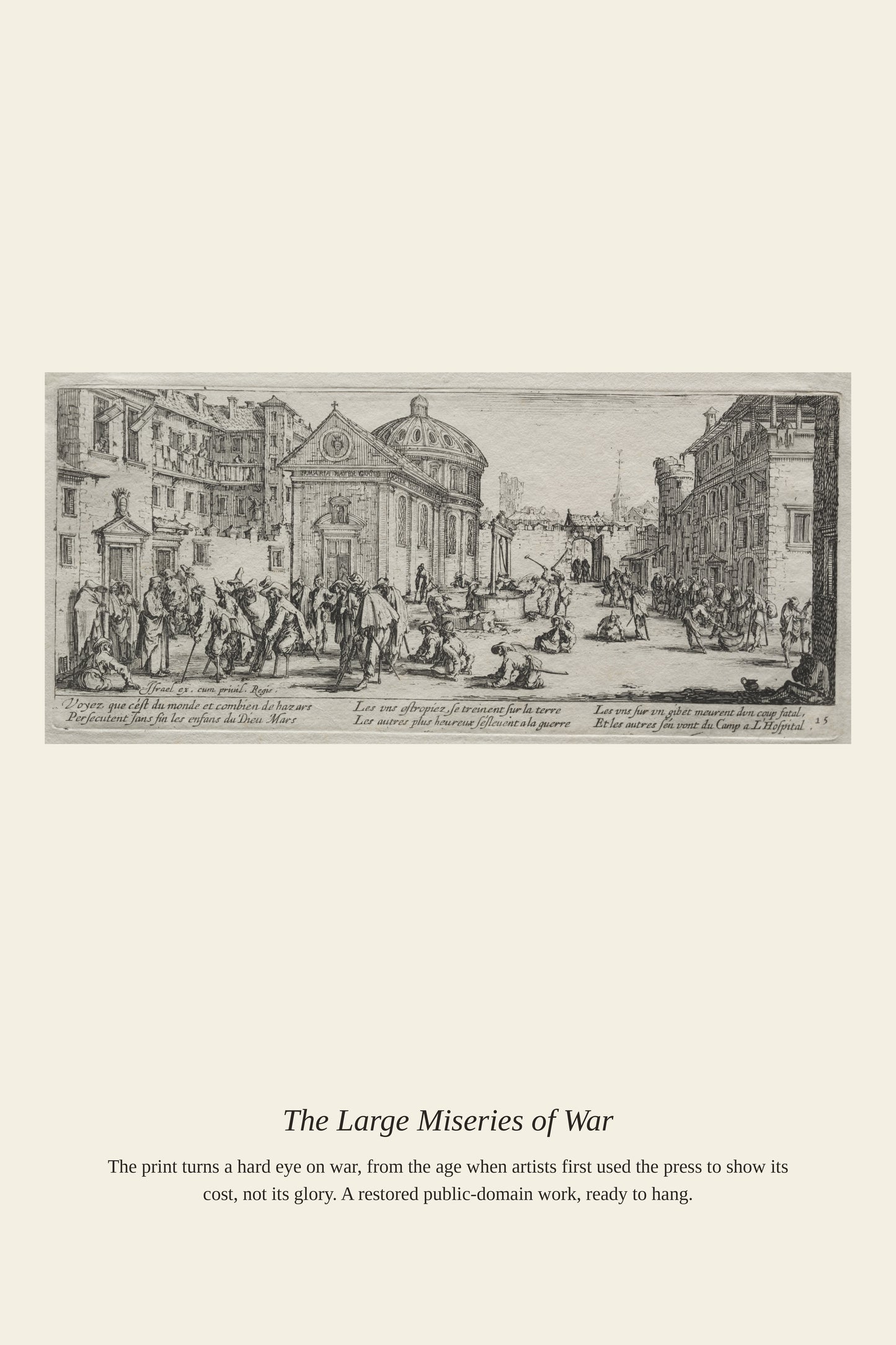 The Large Miseries of War (3) - Antique Historical Print
