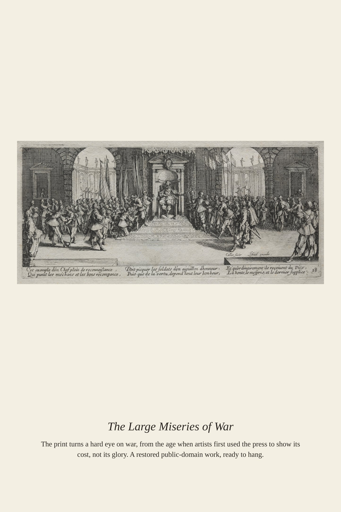 The Large Miseries of War (5) - Antique Historical Print