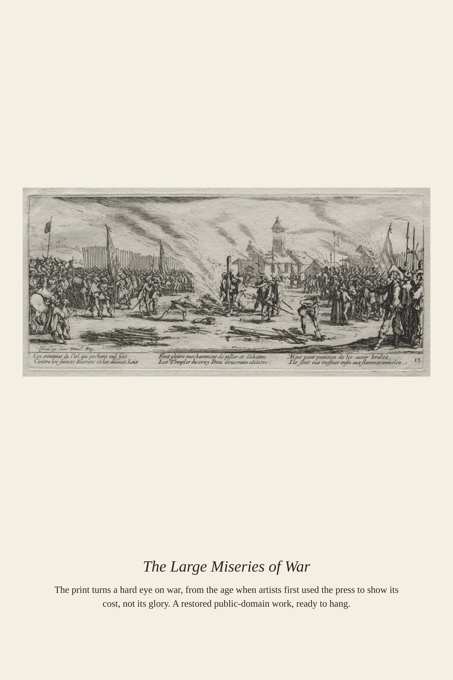 The Large Miseries of War (9) - Antique Historical Print