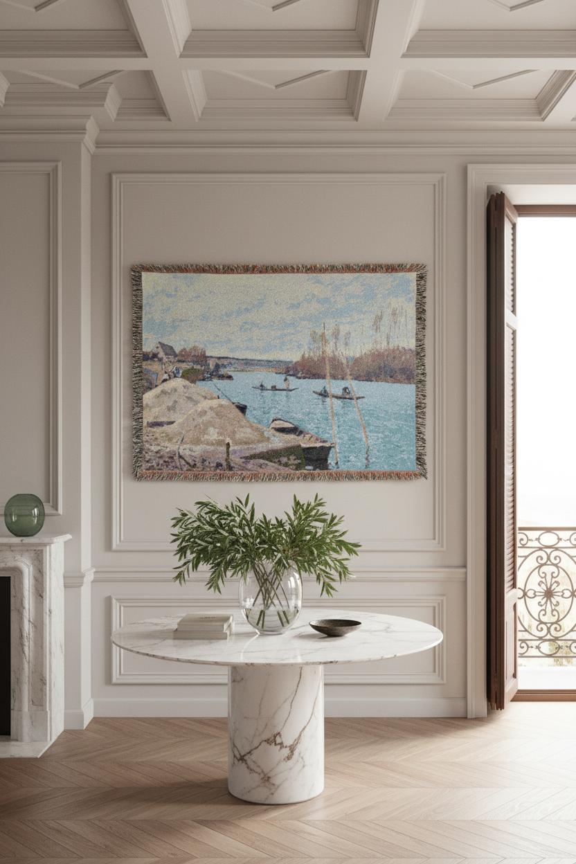 The Seine at Port-Marly — Sisley Tapestry Blanket
