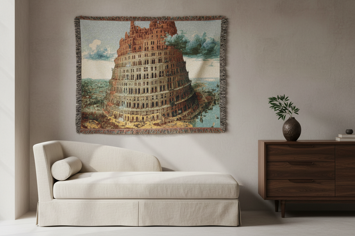 The Tower of Babel (Rotterdam) — Bruegel Tapestry Blanket