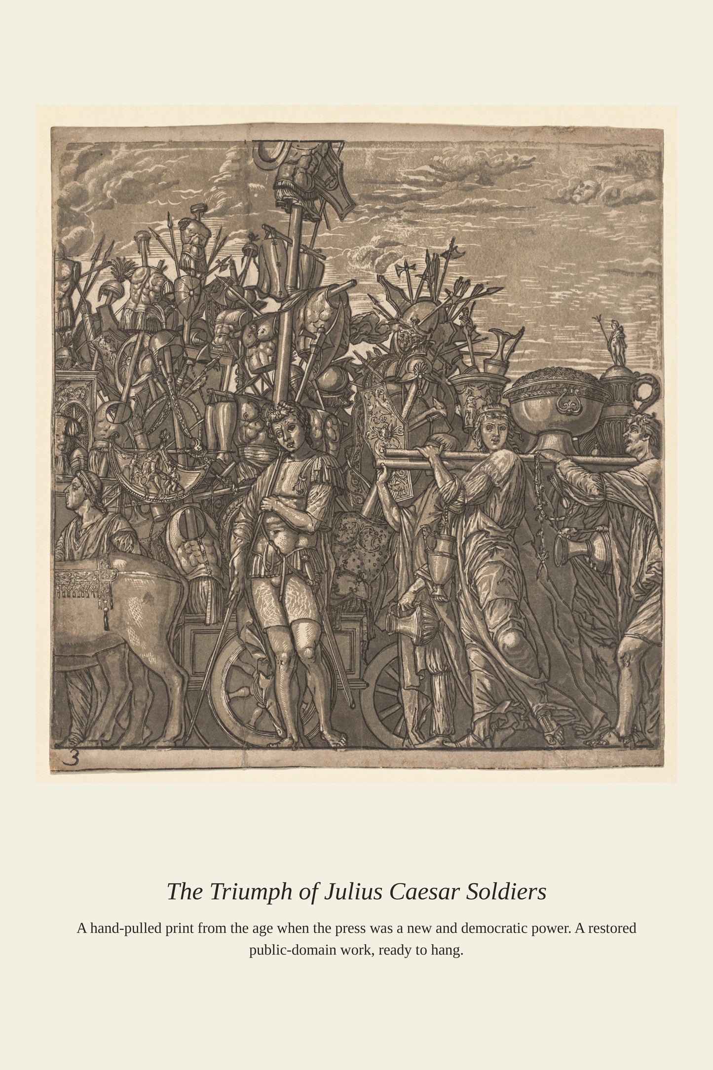 The Triumph of Julius Caesar Soldiers (2) - Antique Historical Print