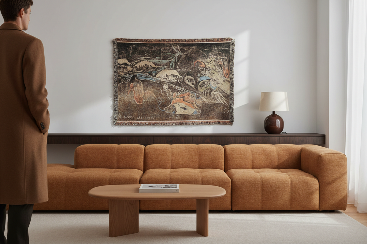 The Universe Is Being Created — Gauguin Tapestry Blanket