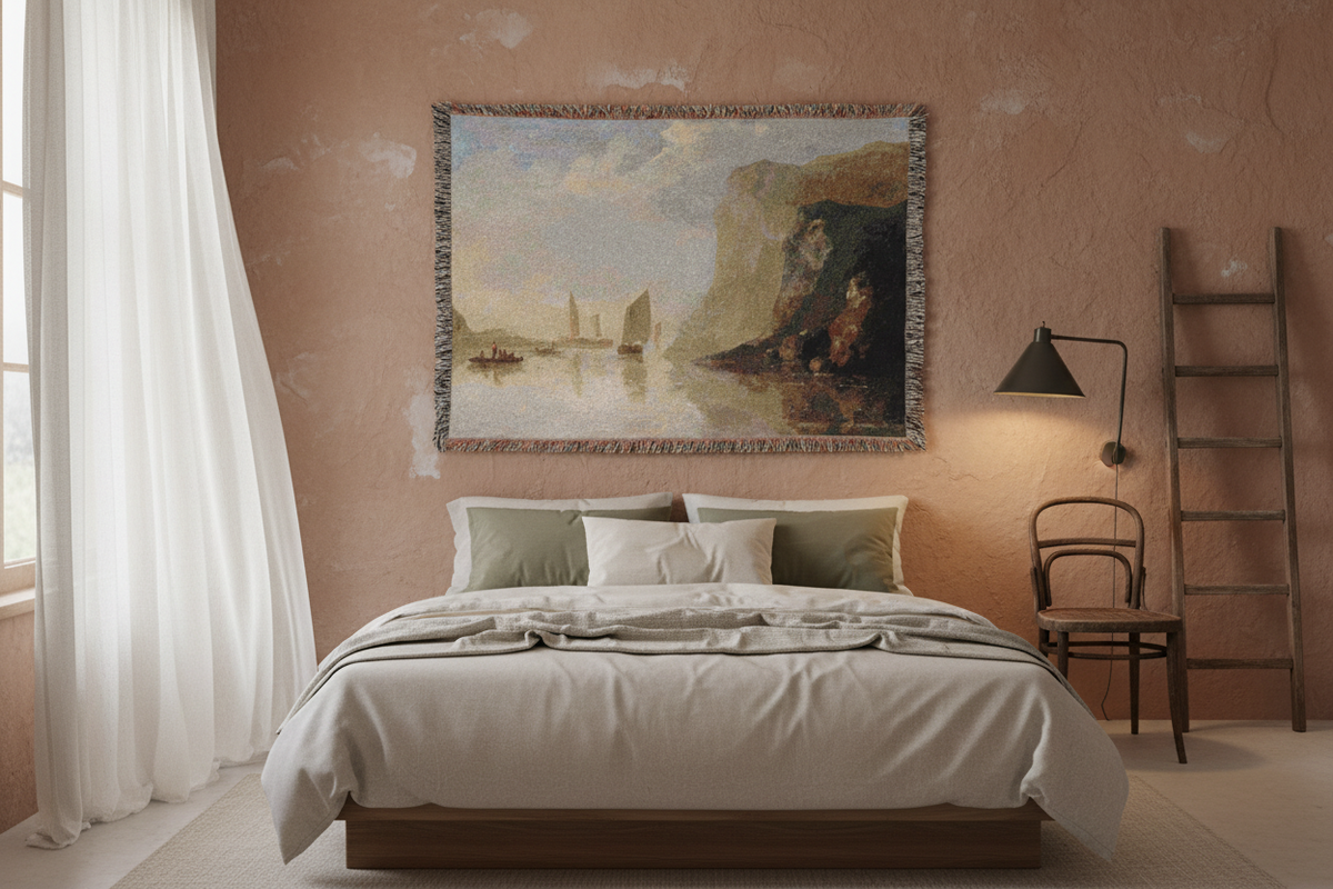 View on the Rhine — Cuyp Tapestry Blanket