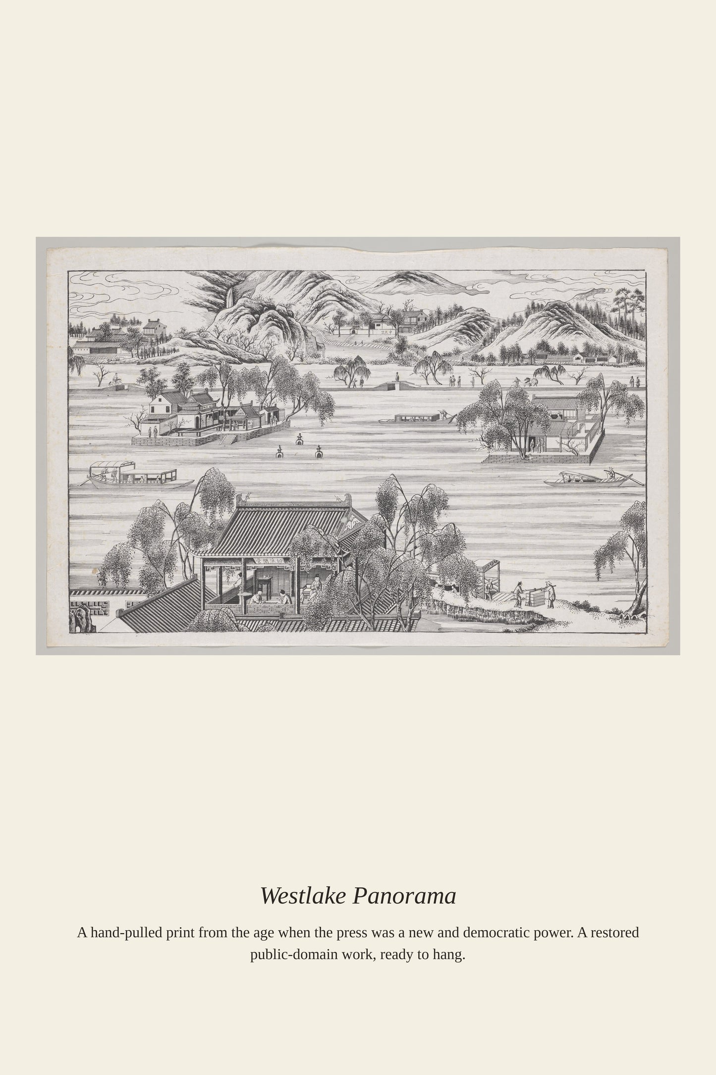 Westlake Panorama (3) - Antique Map Print