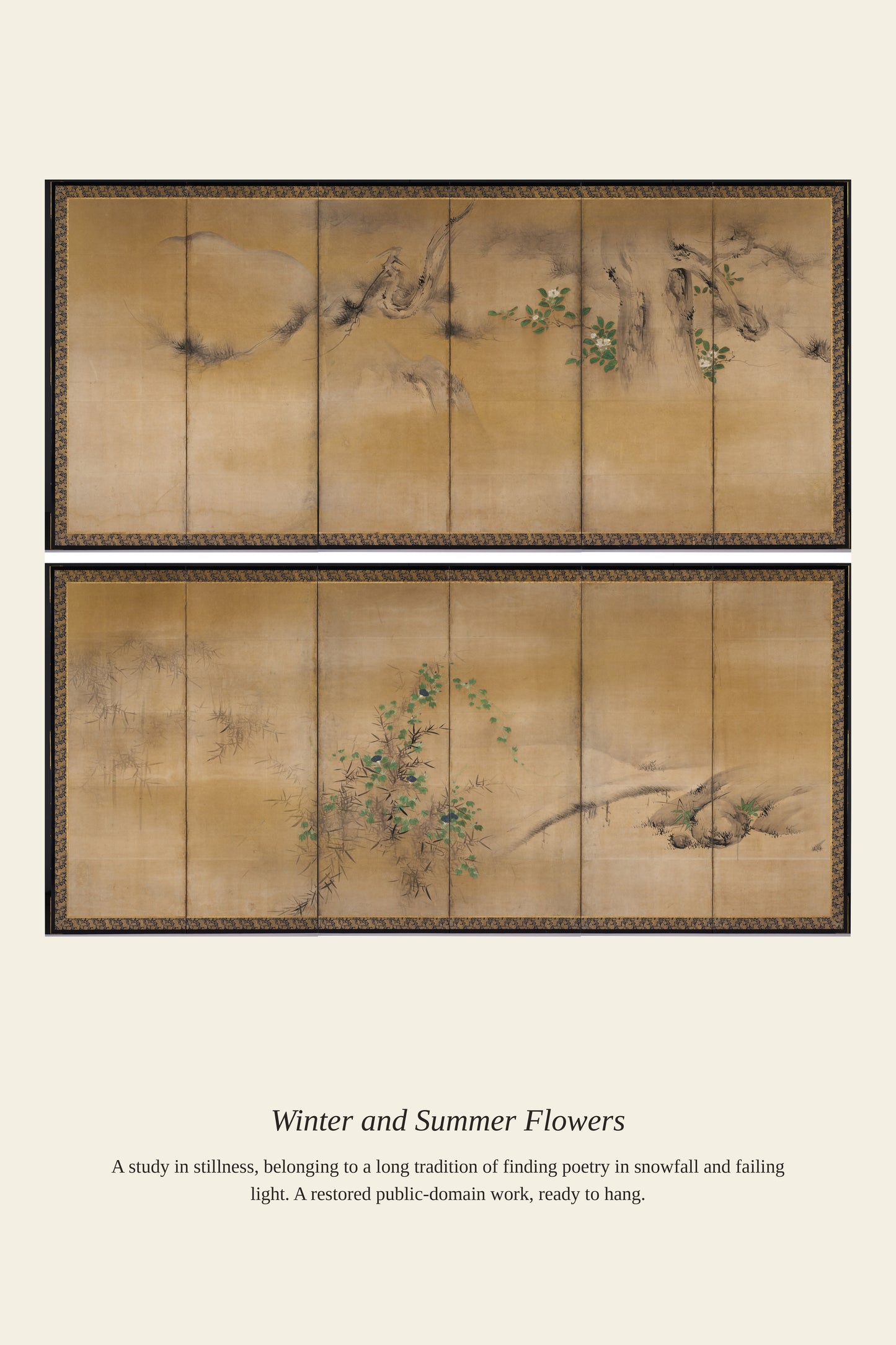 Winter and Summer Flowers - Antique Botanical Print