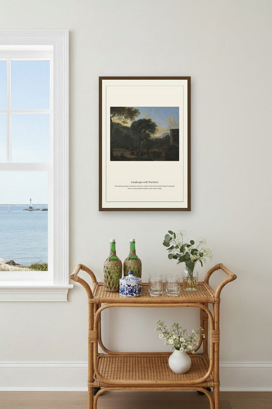 Landscape with Travelers (2) — Antique Landscape Print
