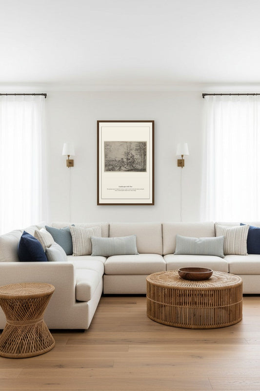 Landscape with Two — Antique Landscape Print