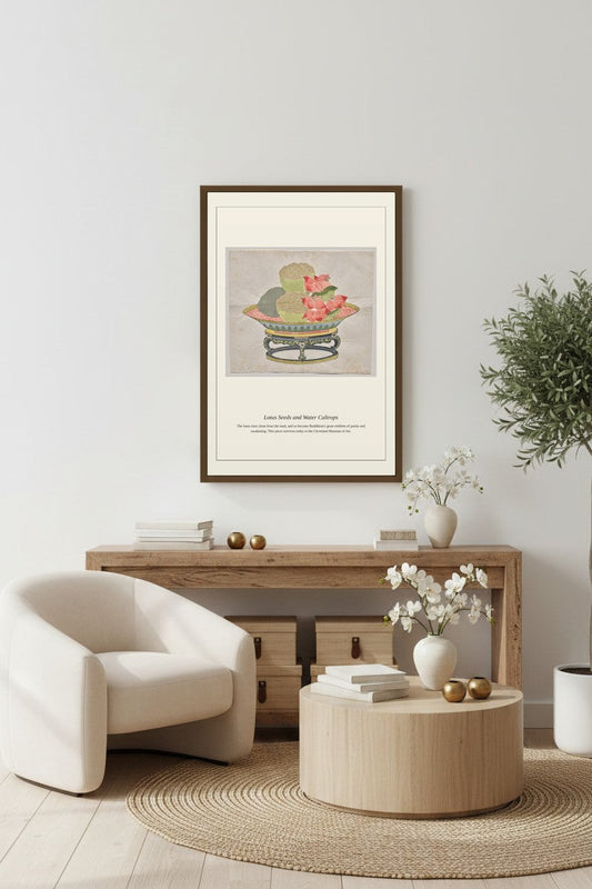 Lotus Seeds and Water Caltrops — Antique Botanical Print