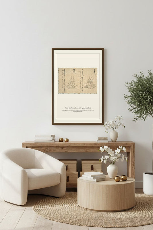 Thirty Six Poetic Immortals — Antique Religious Art Print