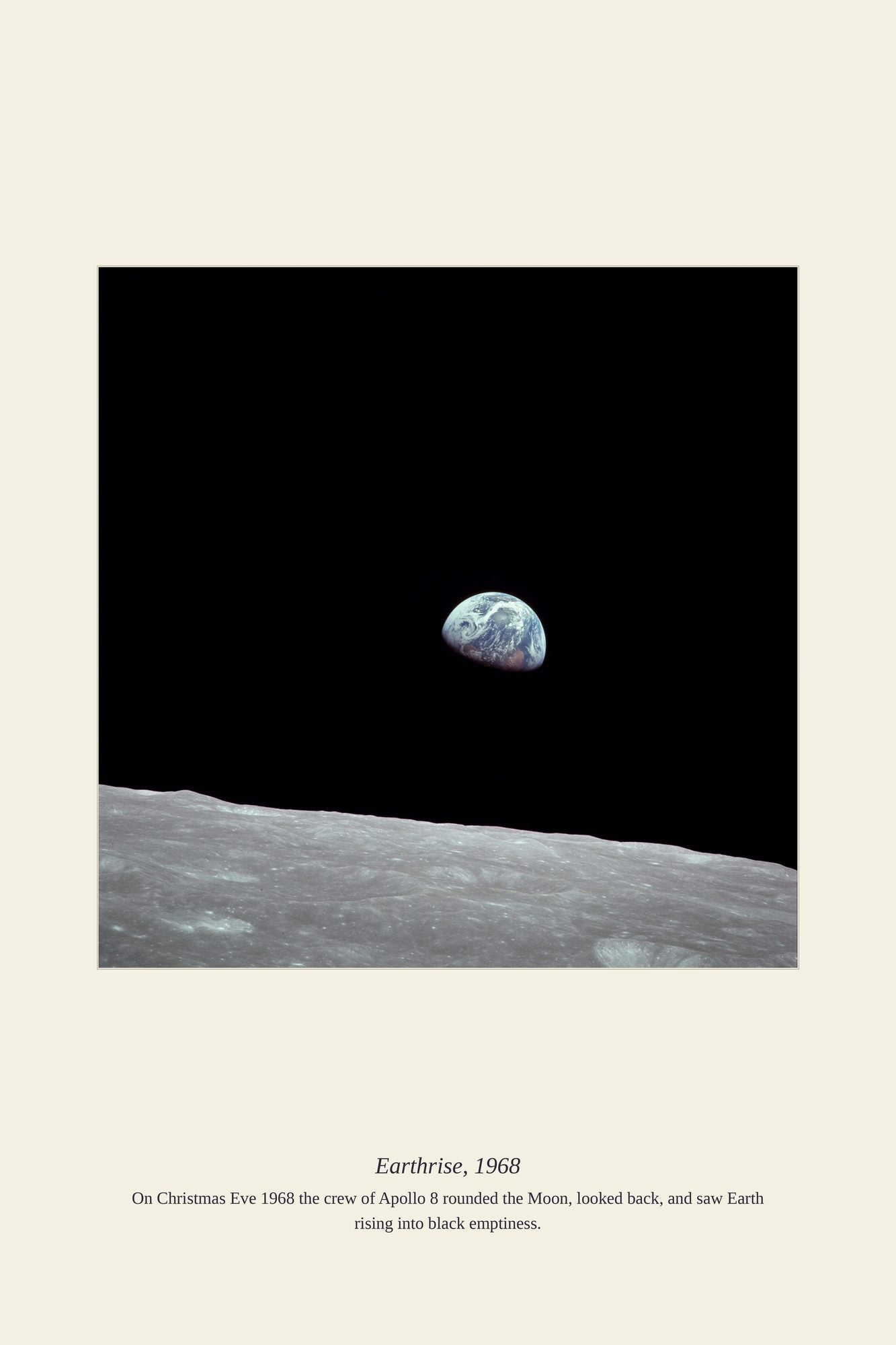 Earthrise, 1968 — antique art print