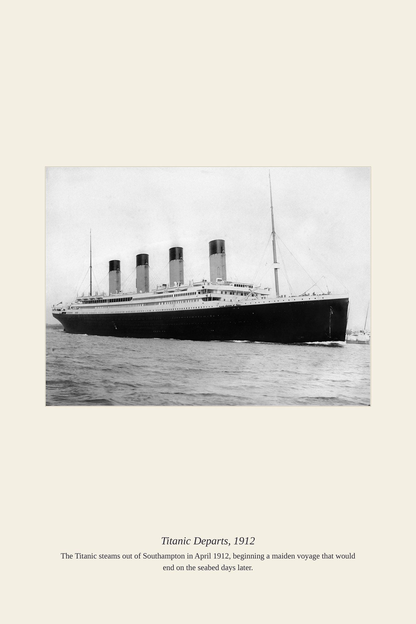 Titanic Departs, 1912 — antique art print