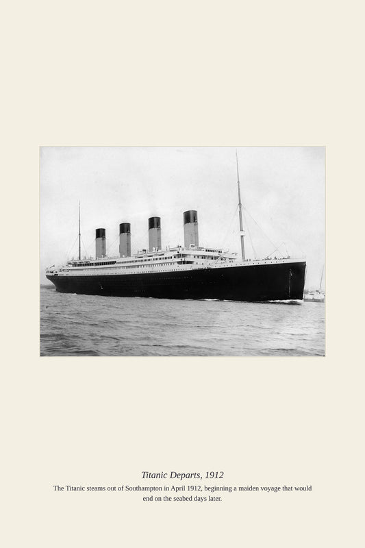 Titanic Departs, 1912 — antique art print