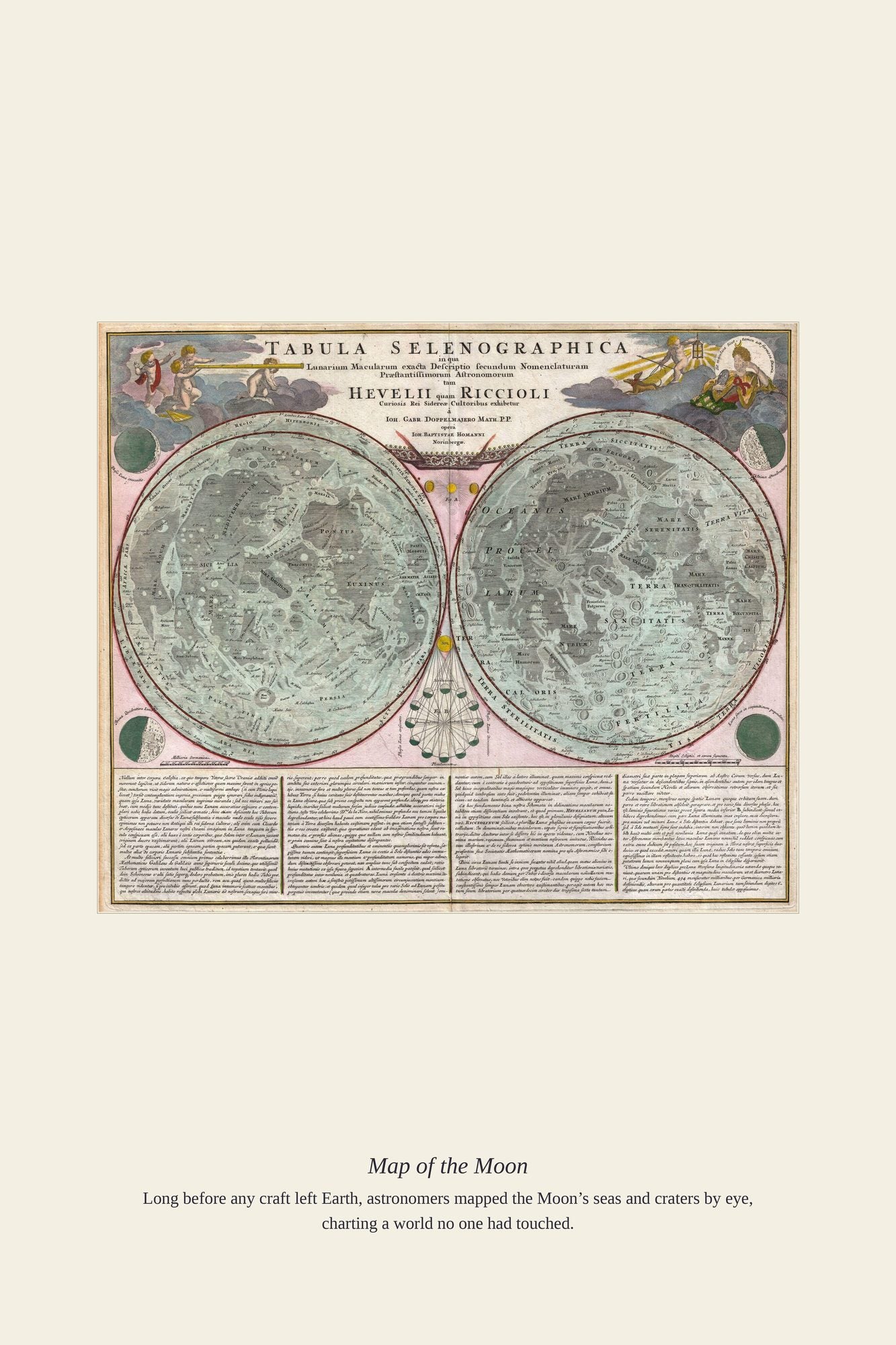 Map of the Moon — antique art print