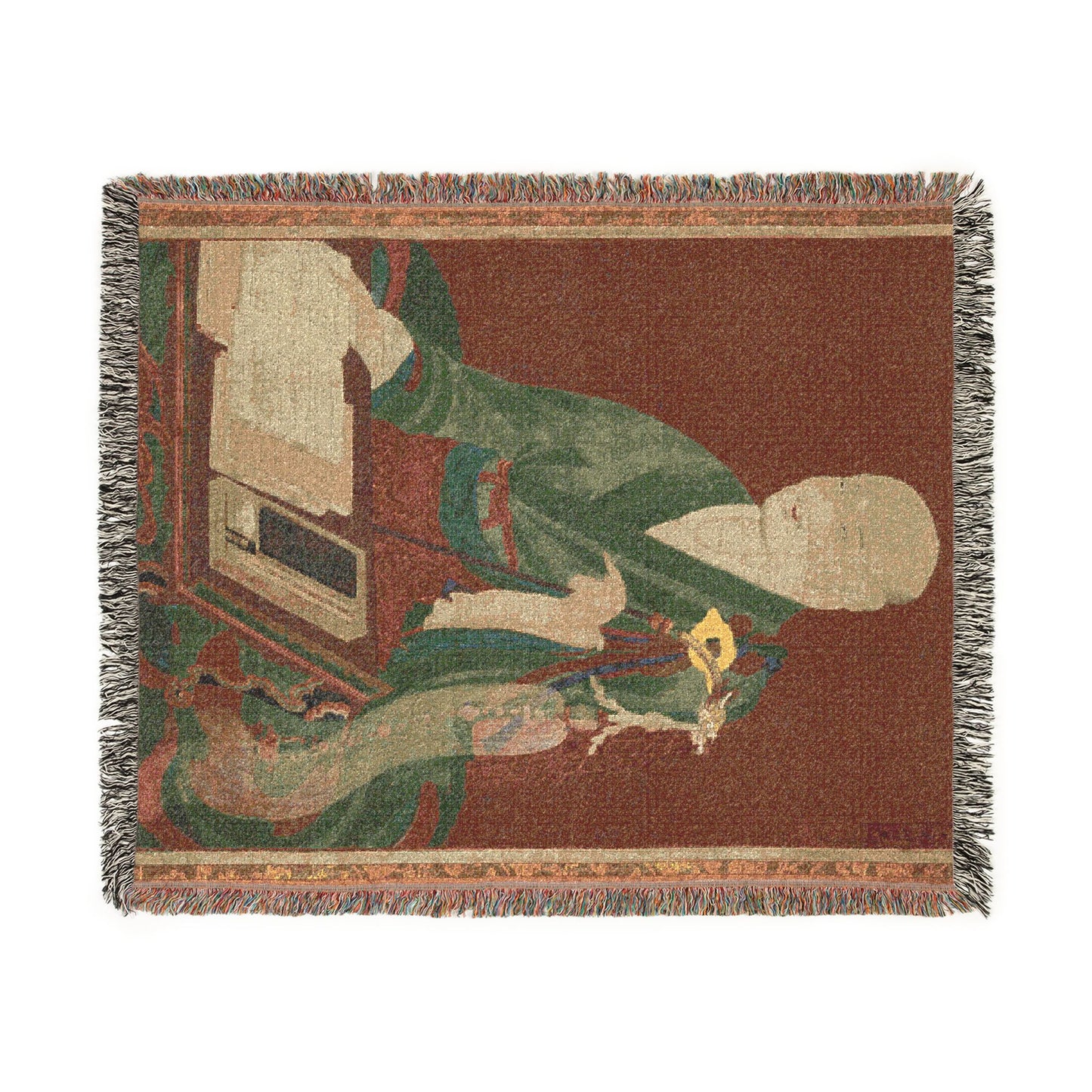 Portrait of the Great Master Yeongwoldang Eungjin Woven Throw Blanket