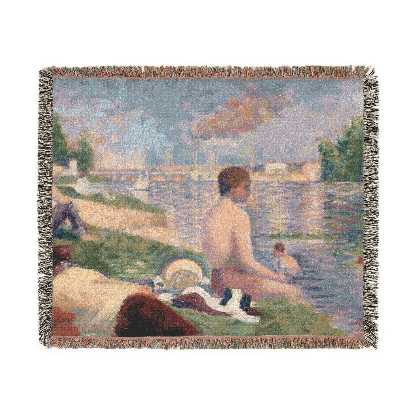 Georges Seurat - Final Study for Bathers at Asnières | Woven Tapestry Blanket