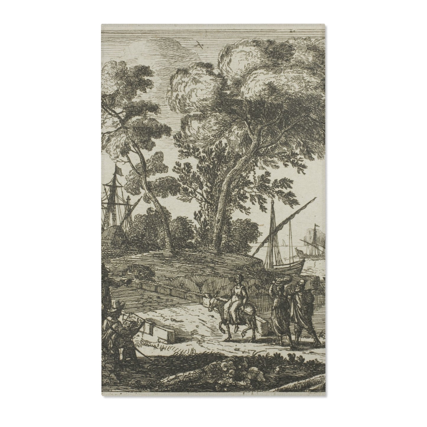 Claude Lorrain - Coast Scene with an Artist Drawing | Area Rug