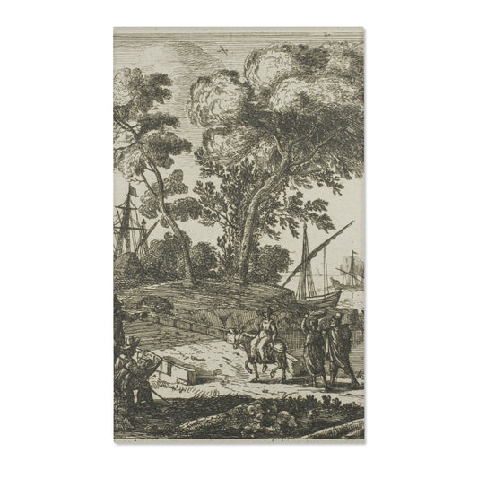 Coast Scene with an Artist Drawing — Lorrain Area Rug