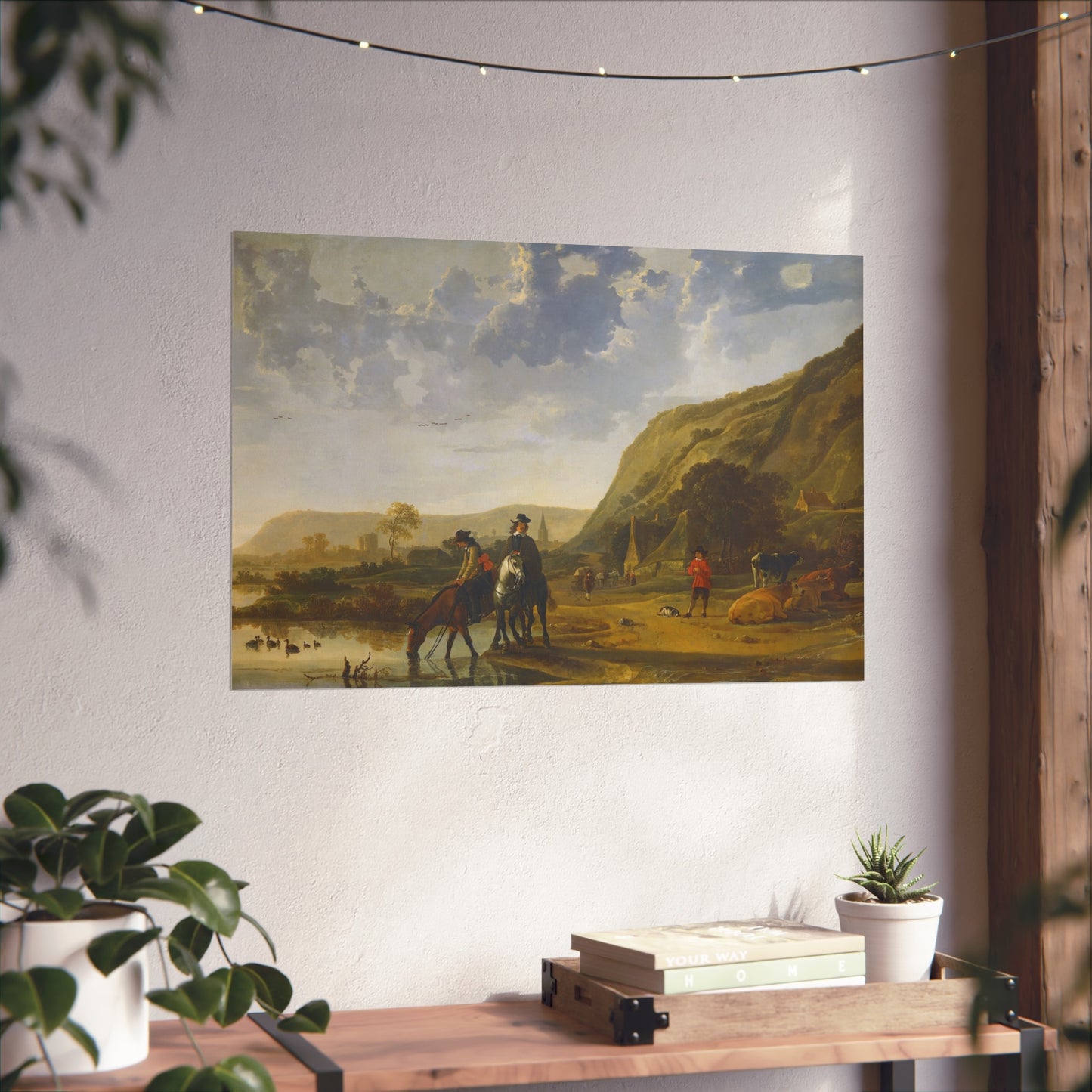 Aelbert Cuyp - Rivierlandschap met ruiters - Google Art Project | Fine Art Poster