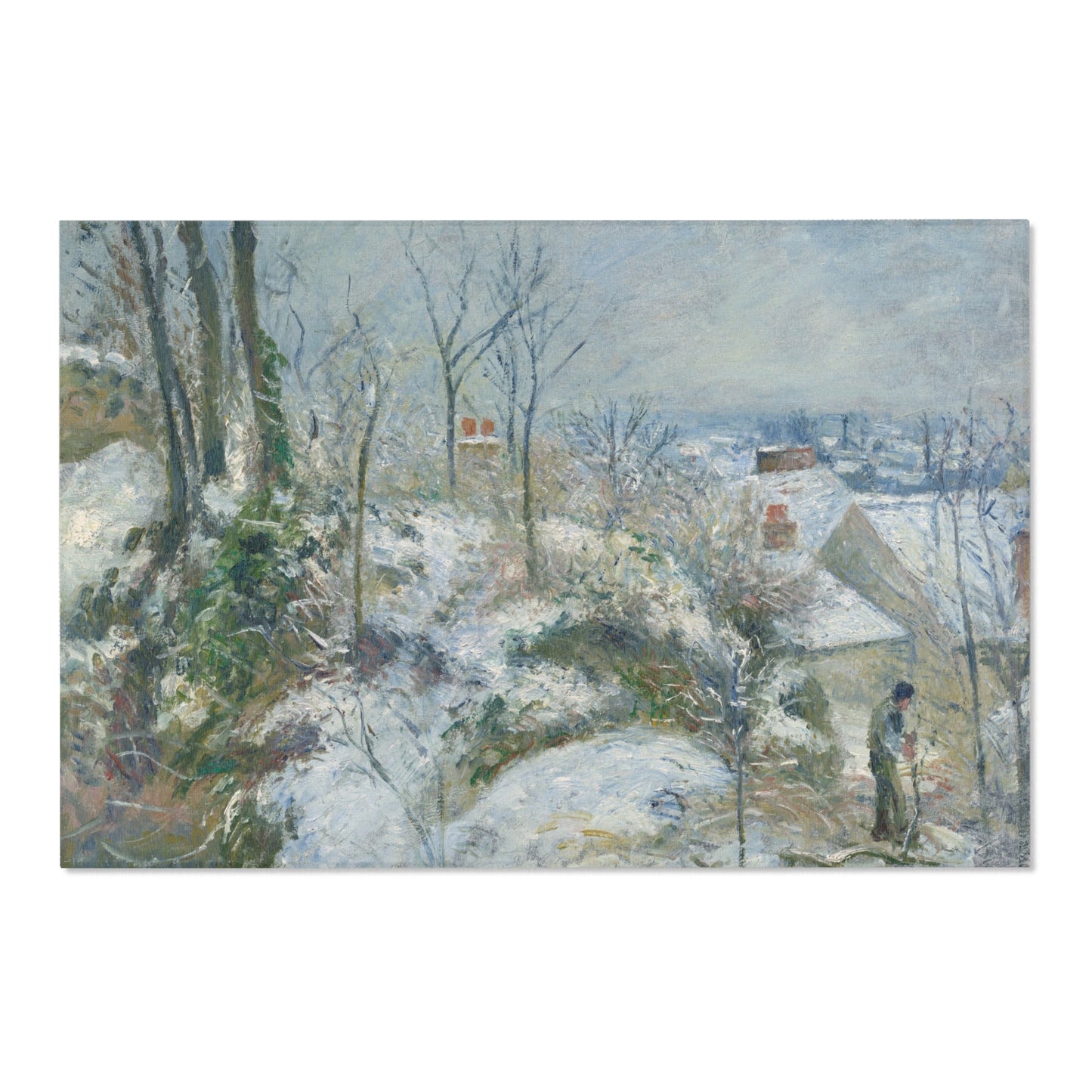 Camille Pissarro - Rabbit Warren at Pontoise, Snow | Area Rug
