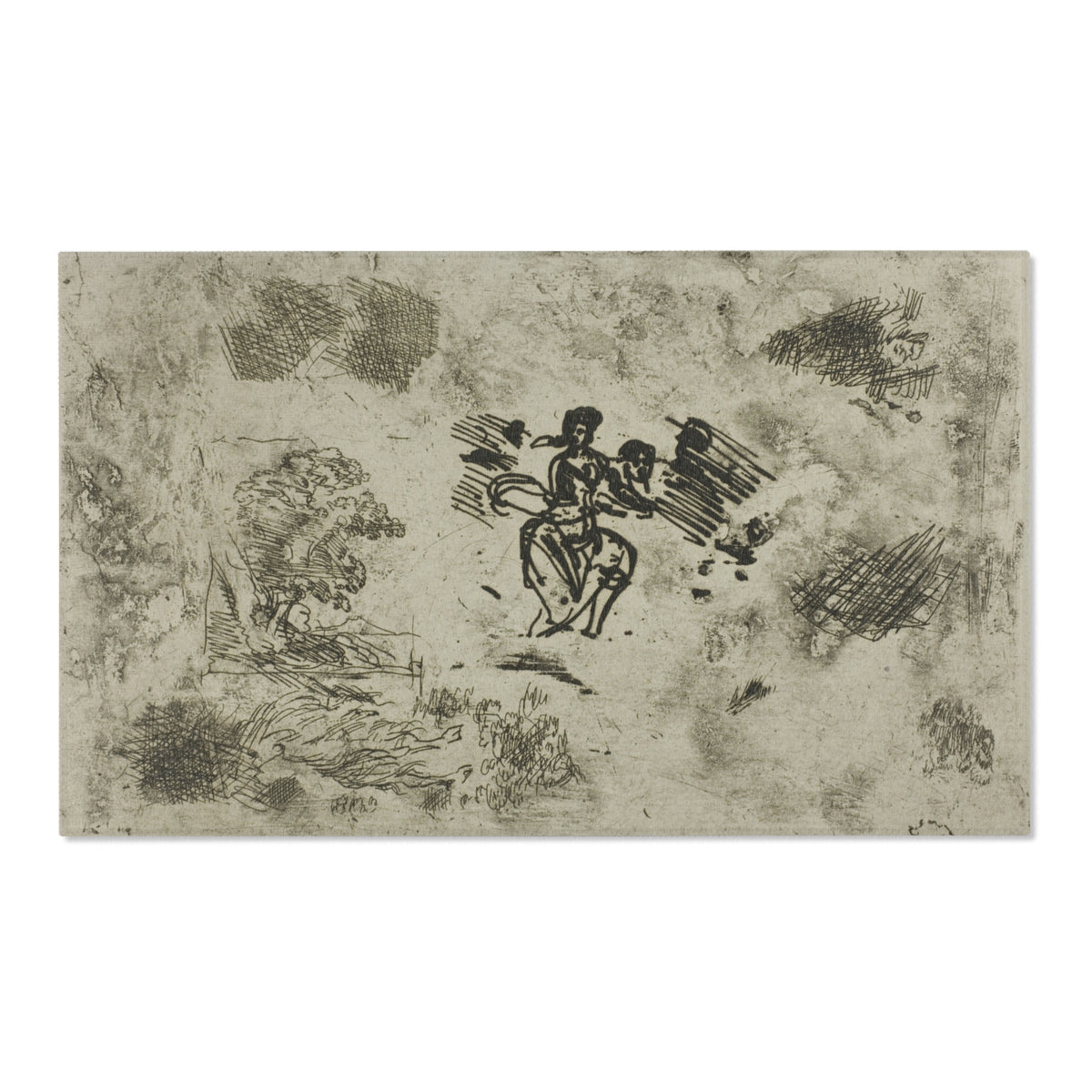 Seated Woman and Other Sketches — Lorrain Area Rug