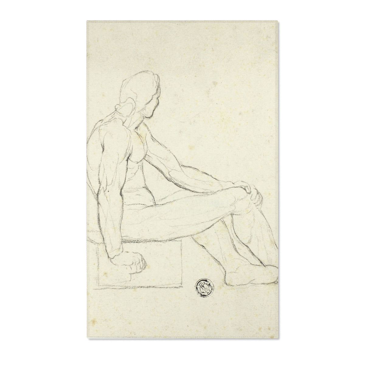 Seated Male Nude (style of David) Area Rug