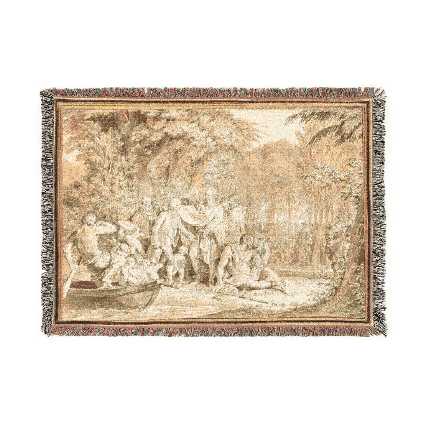 Jean Michel Moreau - The Arrival of Jean-Jacques Rousseau to the Champs-Élysées | Woven Tapestry Blanket