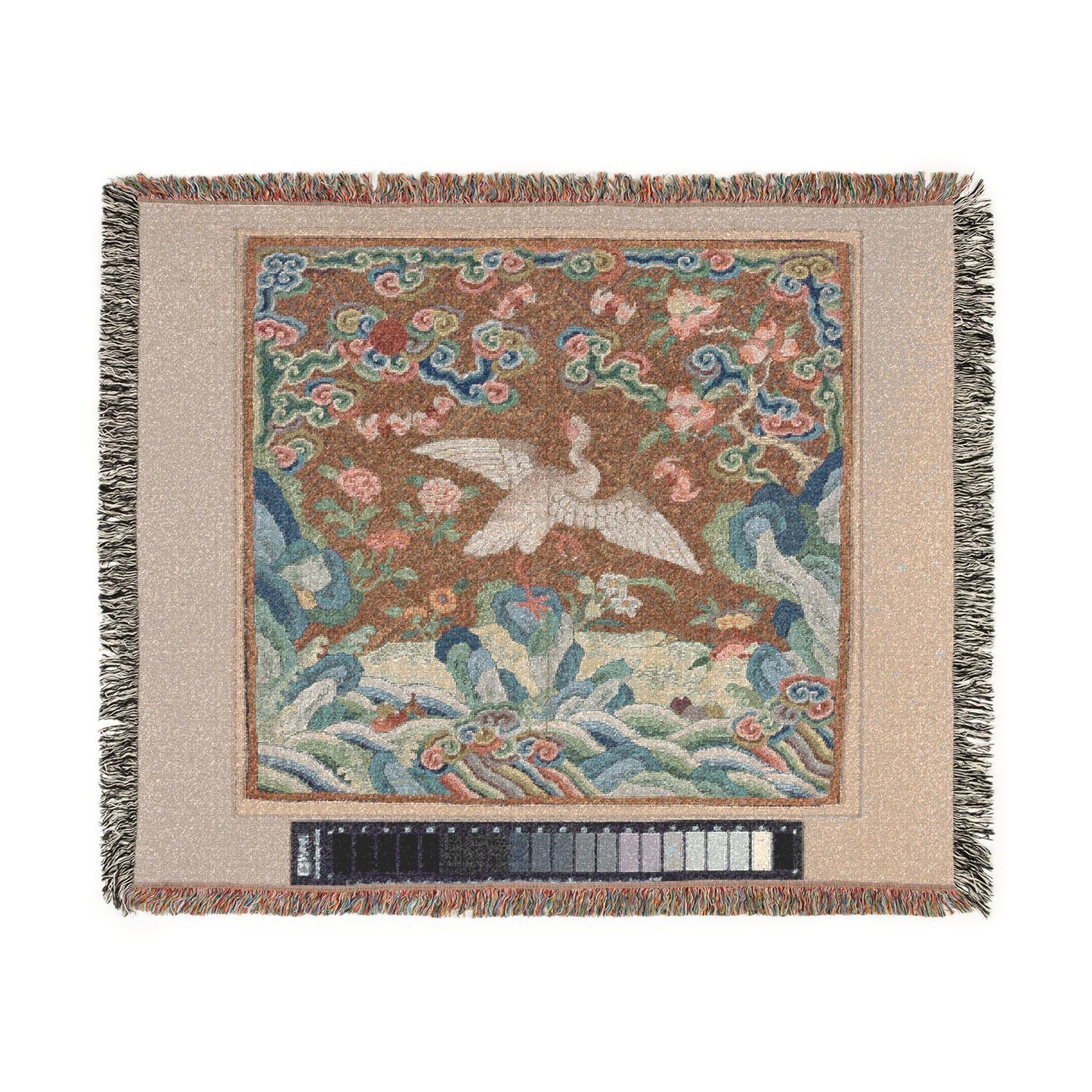 150_rank-badge-with-bird-and-flower-motifs | Woven Tapestry Blanket