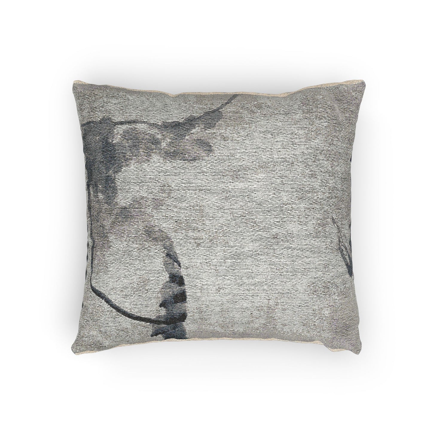 Lotus and Waterfowl Woven Pillow