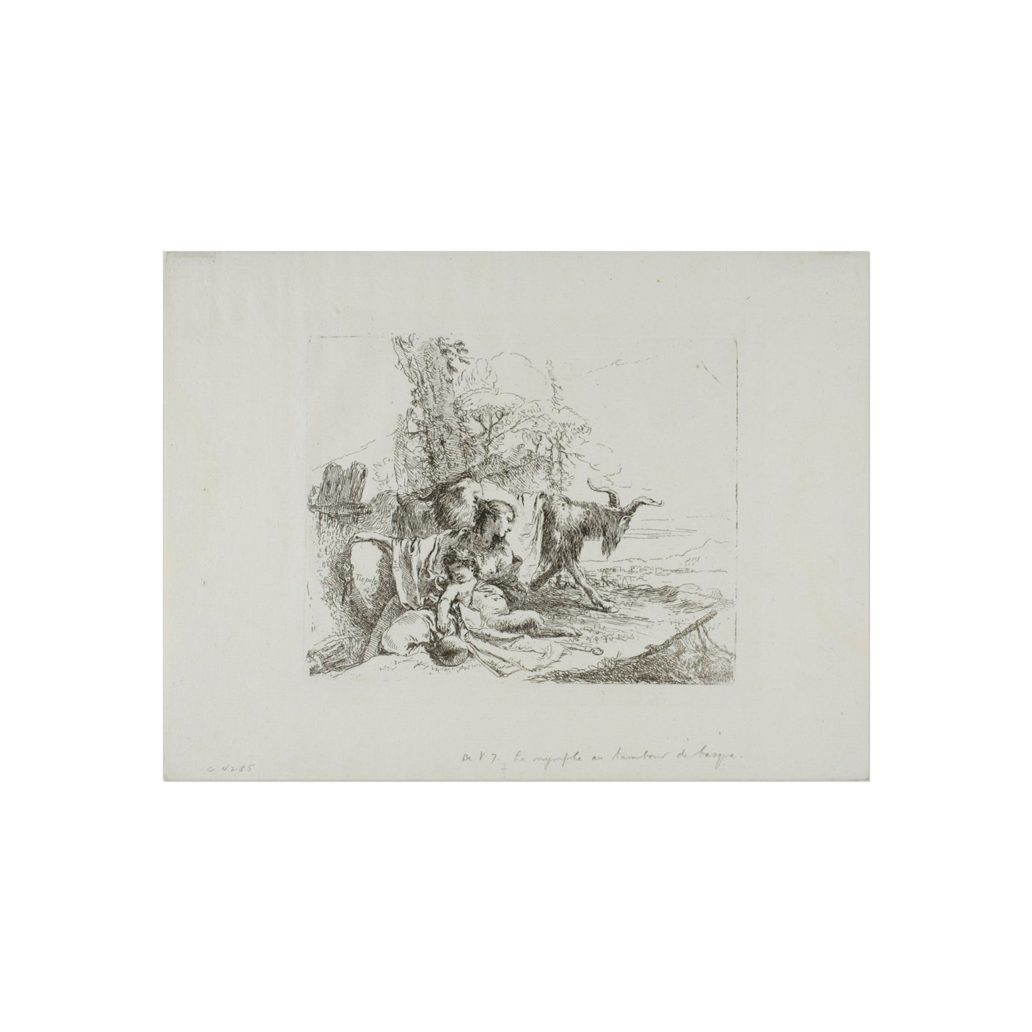 Giovanni Battista Tiepolo - A Nymph with a Small Satyr and Two Goats, from Capricci | Fine Art Poster