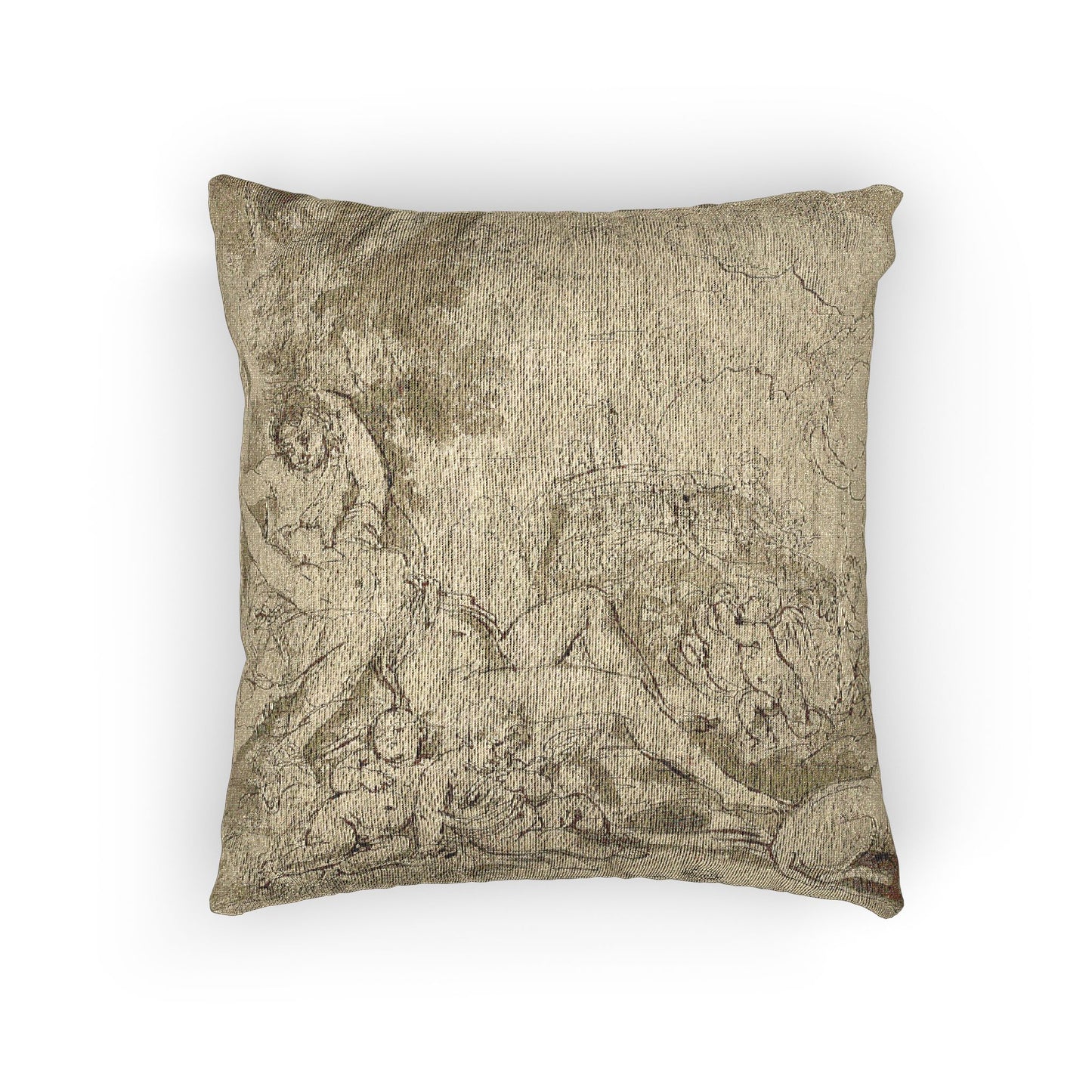 Nicolas Poussin - Figures, Chariot and Dog | Woven Pillow