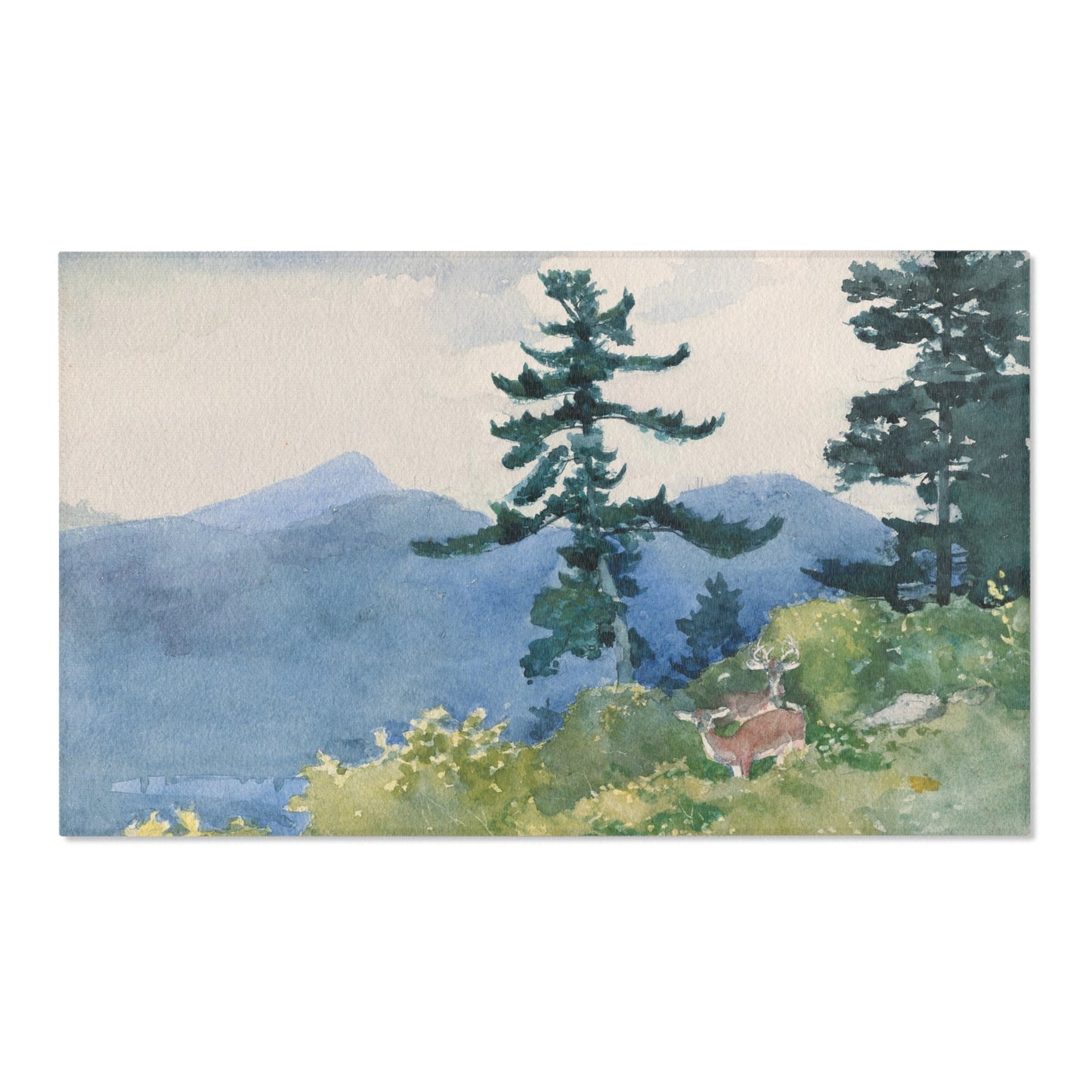 Winslow Homer - North Woods Club, Adirondacks (The Interrupted Tete-a-Tete) | Area Rug