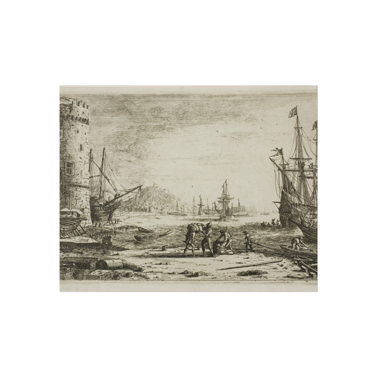 Claude Lorrain - Harbor with a Large Tower | Fine Art Poster