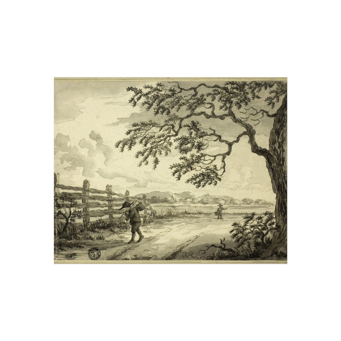 Style of Jacob van Ruisdael - Figures with Baskets on Road | Fine Art Poster