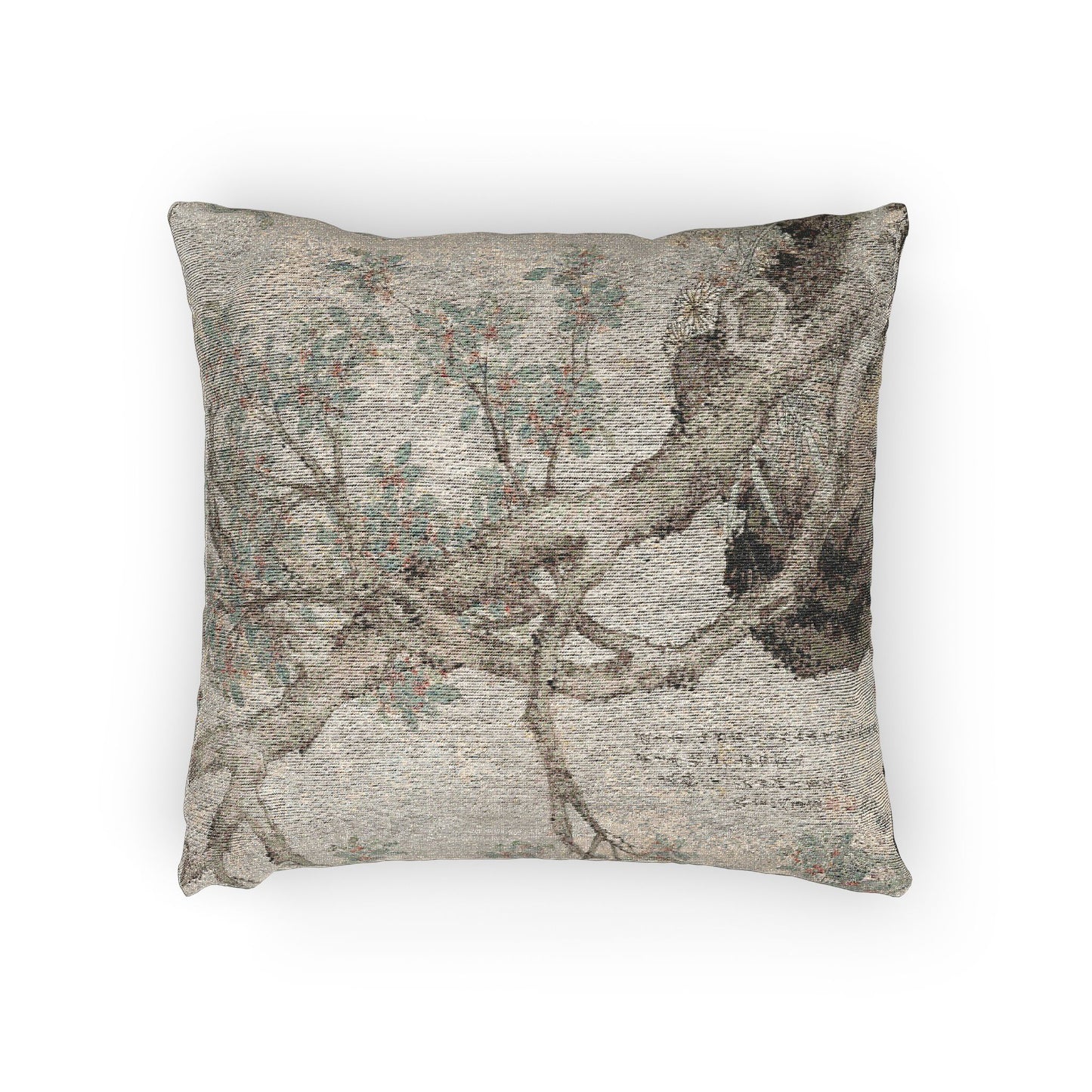 090_yellow-chrysanthemums-and-red-osmanthus | Woven Pillow
