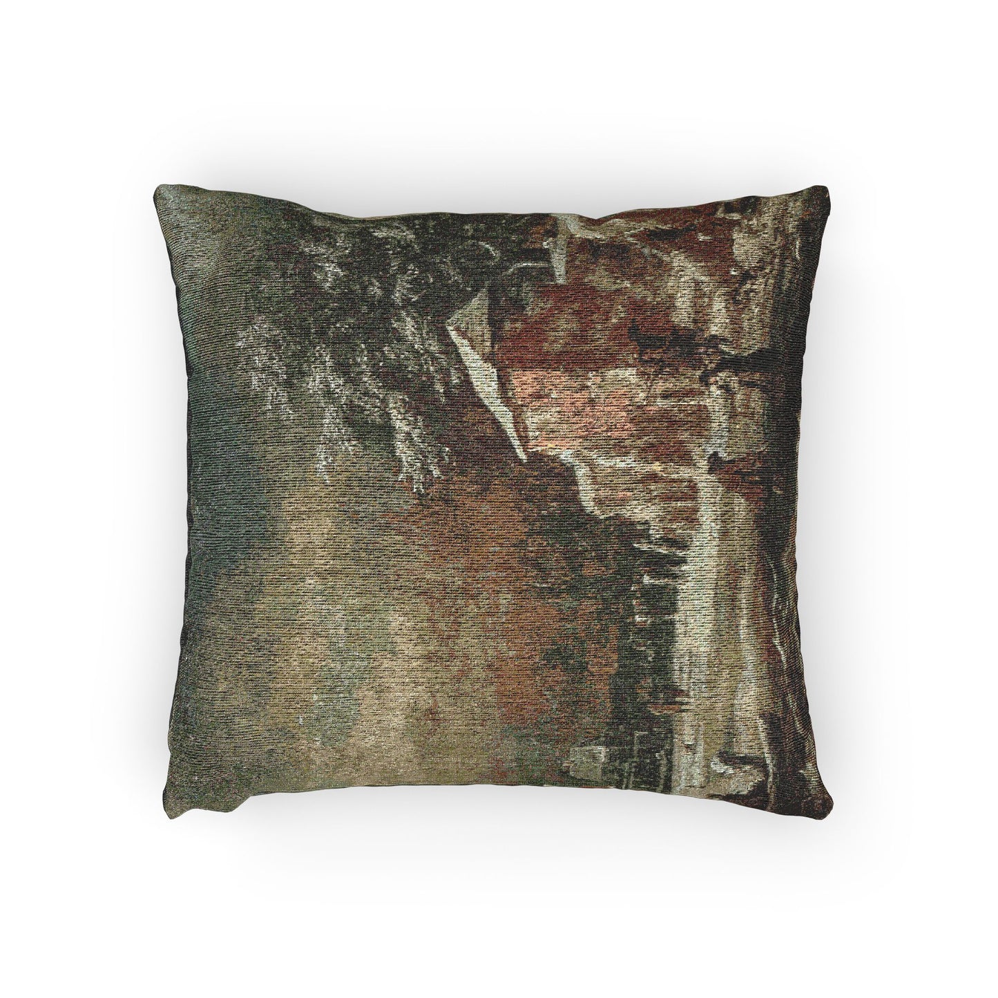 Hamburg, Kunsthalle, Jacob van Ruisdael, Winterlandschaft | Woven Pillow