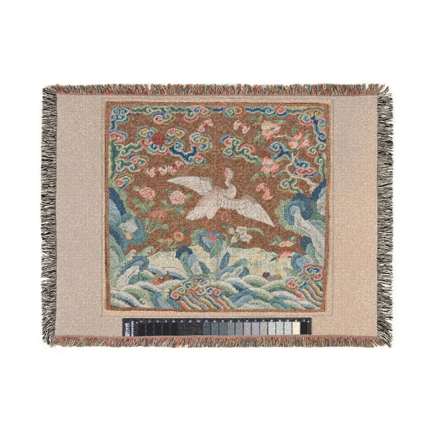 150_rank-badge-with-bird-and-flower-motifs | Woven Tapestry Blanket