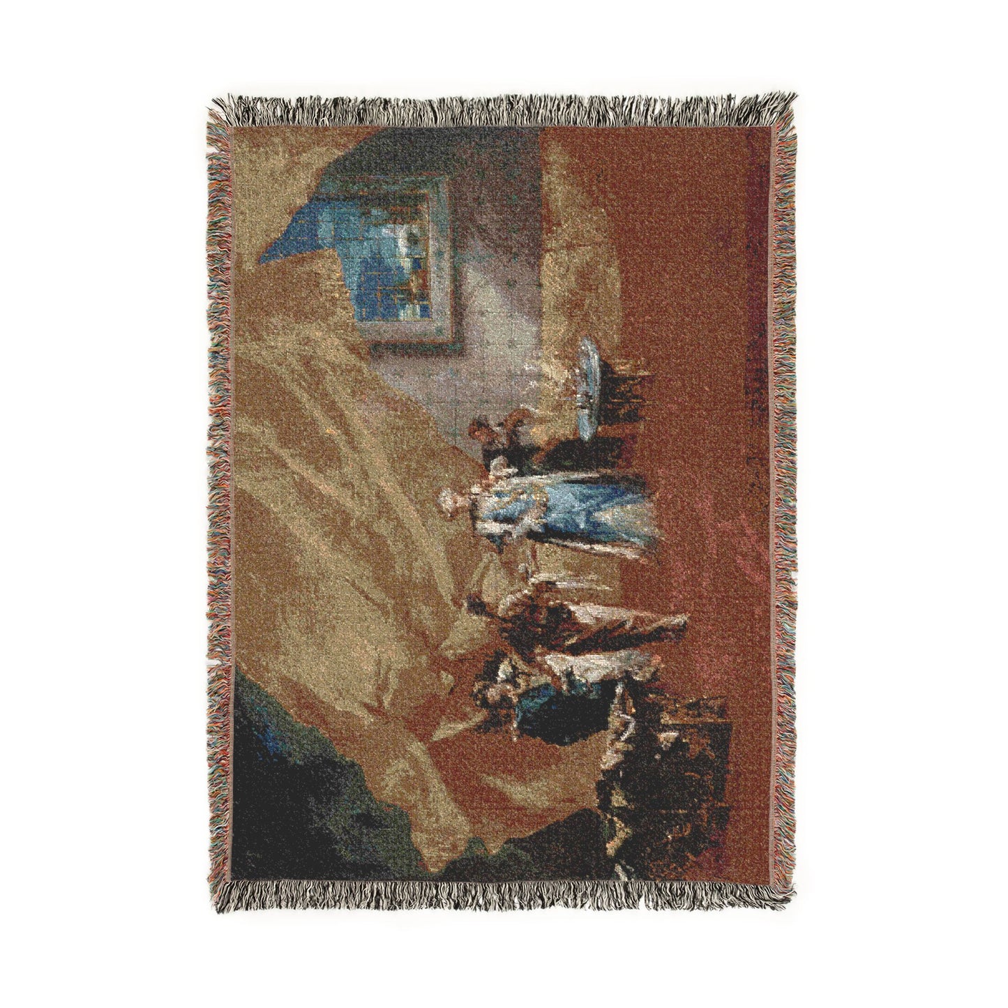 Giovanni Antonio Guardi - Interior A Sultana taking Coffee in the Harem | Woven Tapestry Blanket