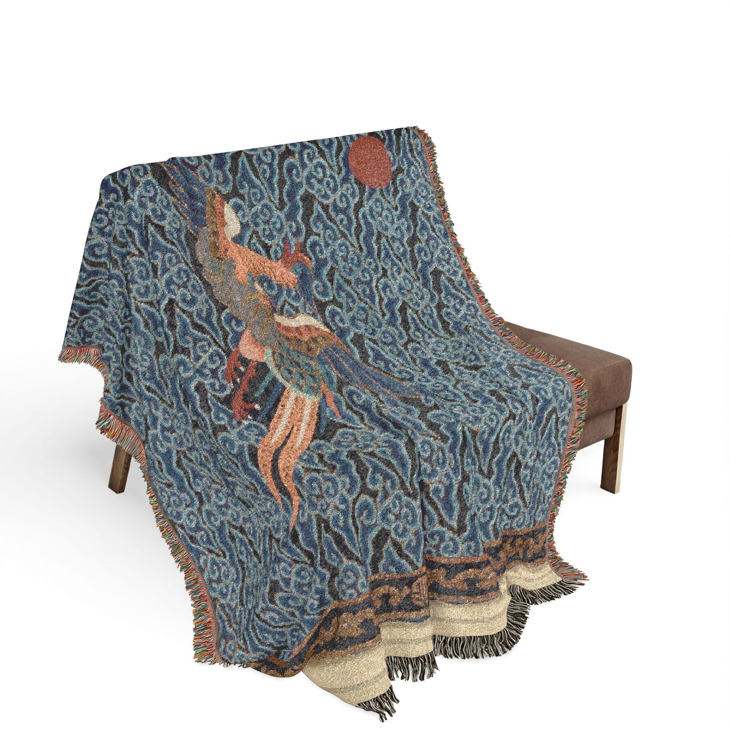 140_rank-badge-with-pheasant | Woven Tapestry Blanket