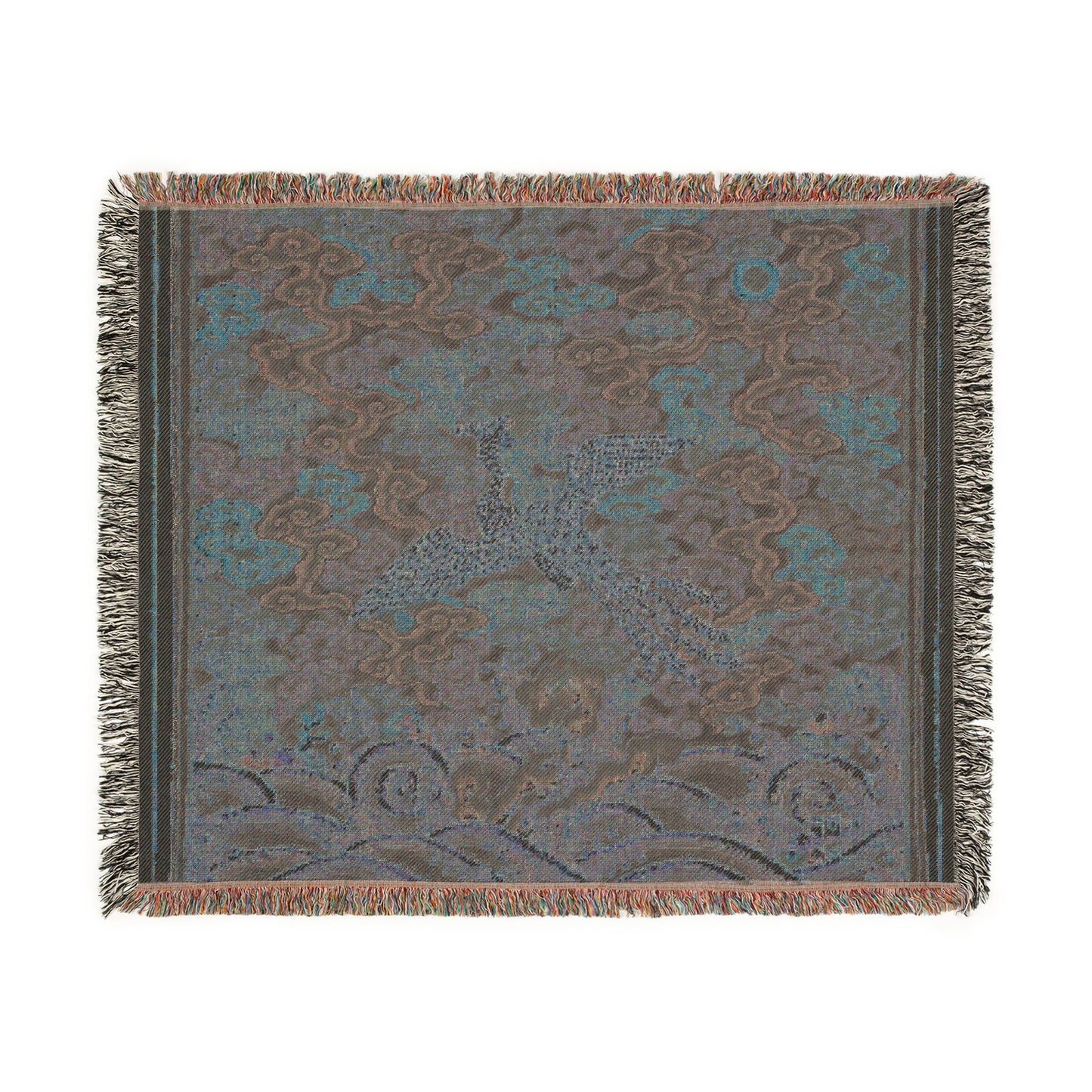 148_rank-badge-with-silver-pheasant | Woven Tapestry Blanket