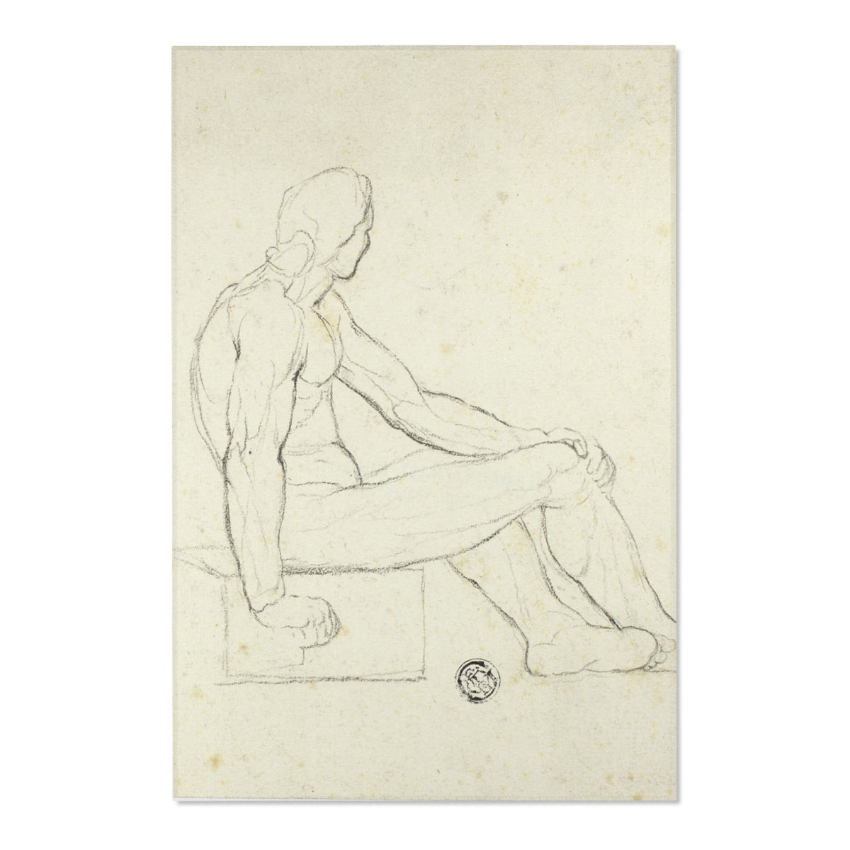 Seated Male Nude (style of David) Area Rug