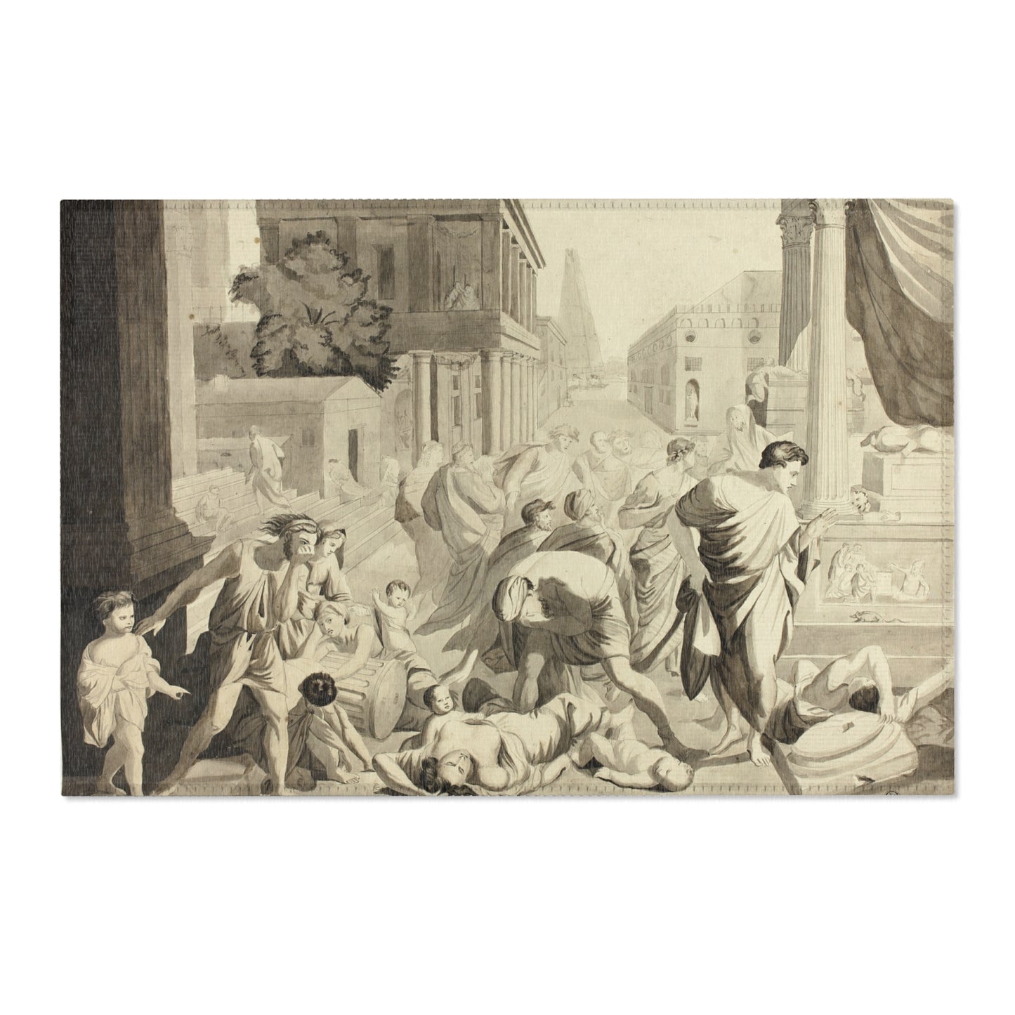 Nicolas Poussin - Plague of Ashdod | Area Rug