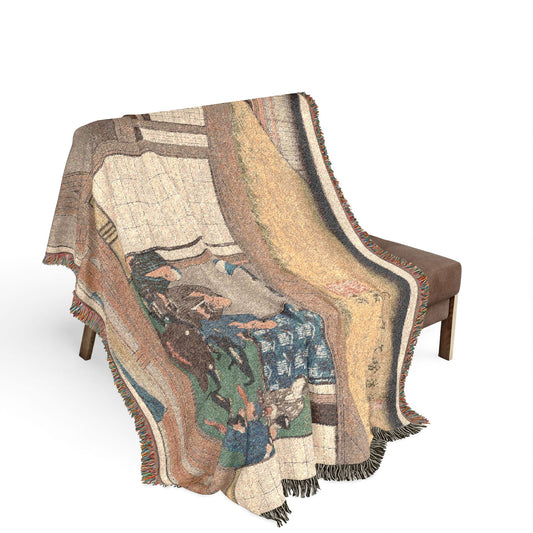Shimosuwa, from Sixty-Nine Stations of the Kisokaidō Woven Throw Blanket