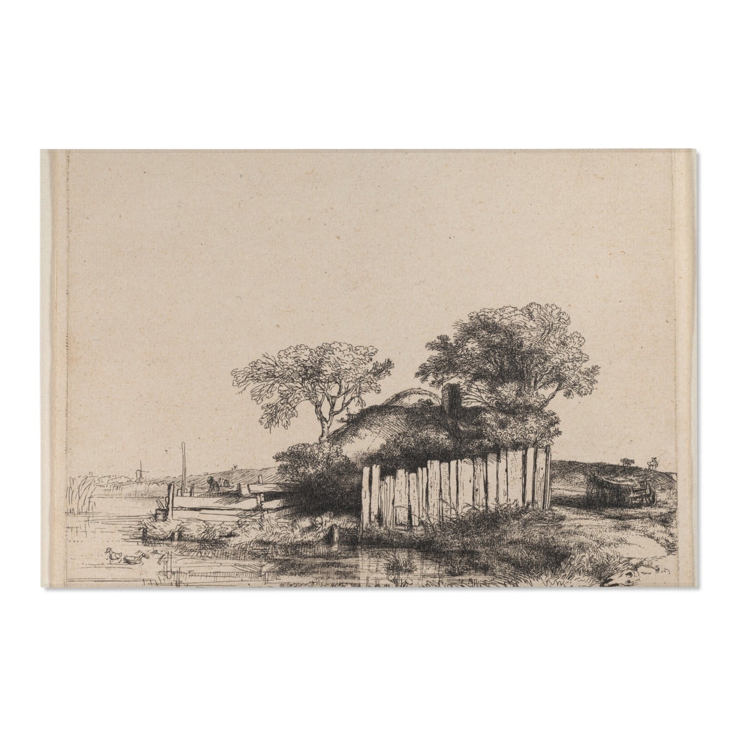 Rembrandt van Rijn - A Cottage with White Paling | Area Rug