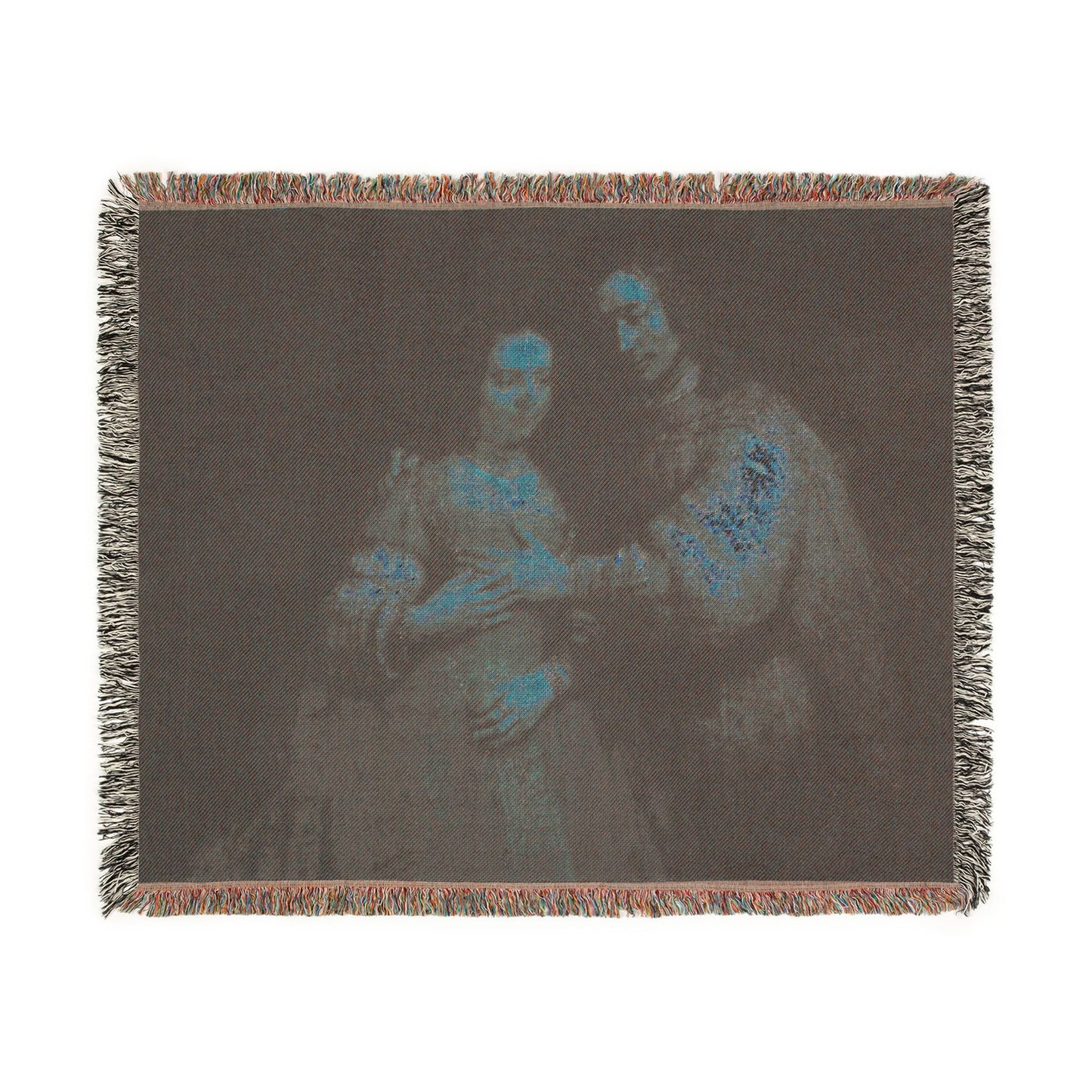 Rembrandt Harmensz. van Rijn - Portret van een paar als oudtestamentische figuren, genaamd 'Het Joodse bruidje' - Google | Woven Tapestry Blanket