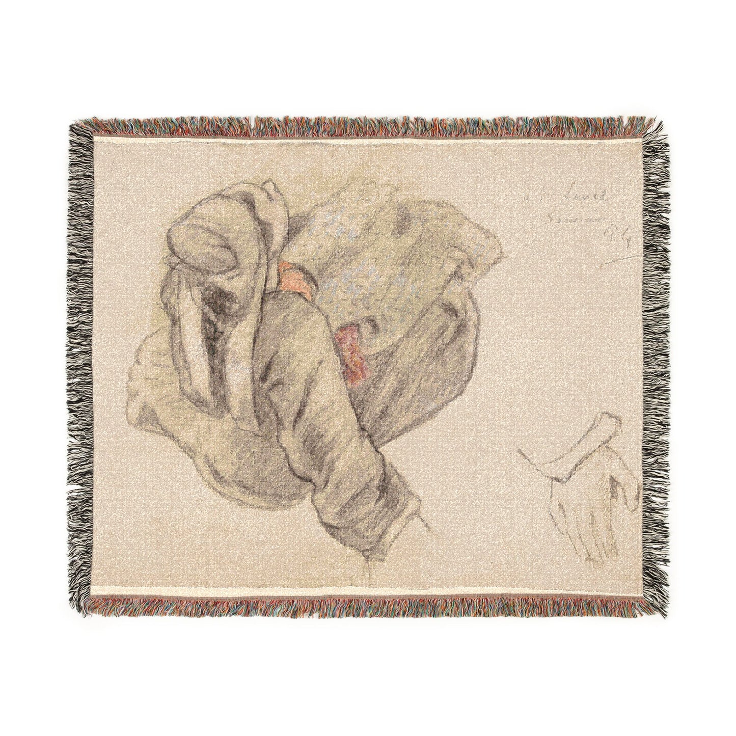 Paul Gauguin - Seated Breton Woman | Woven Tapestry Blanket